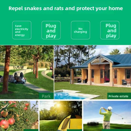 3PCS Solar Sonic Snake & Rodent Repeller Stakes - Mixed Set (Square, Round & Octagonal) - Outdoor Waterproof Ground Vibration Pest Control for Garden & Lawn - Green