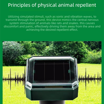 3PCS Solar Sonic Snake & Rodent Repeller Stakes - Mixed Set (Square, Round & Octagonal) - Outdoor Waterproof Ground Vibration Pest Control for Garden & Lawn - Green