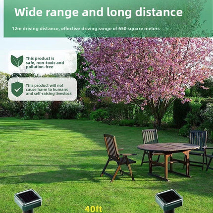 3PCS Solar Sonic Snake & Rodent Repeller Stakes - Mixed Set (Square, Round & Octagonal) - Outdoor Waterproof Ground Vibration Pest Control for Garden & Lawn - Green