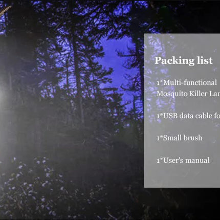 2-in-1 Rechargeable Mosquito Zapper & Camping Lantern - 2000V Electric Insect Killer with Smart Digital Display - 2000mAh Battery Portable Bug Trap for Outdoor Tent Patio & Home - IPX5 Waterproof - Black