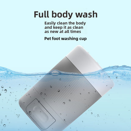Portable Dog Paw Washer Cup - 360 Degree Muddy Foot Cleaner with Soft Bristles - Gentle Grooming Tool for Cats & Small to Medium Dogs - Grey