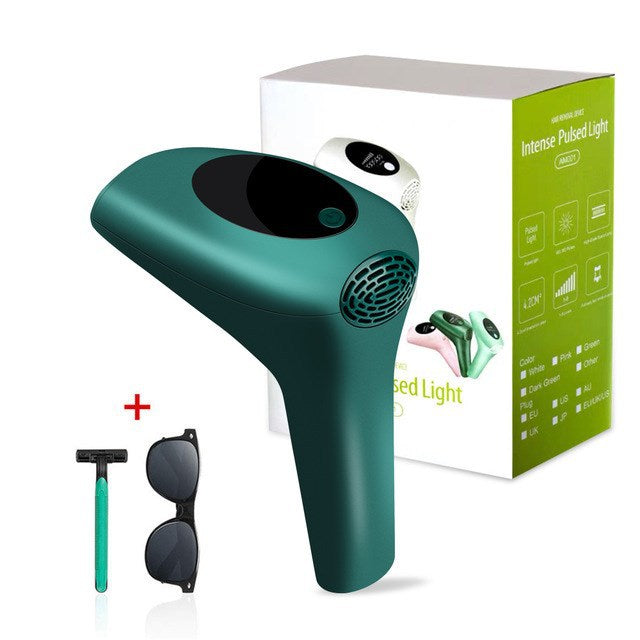 IPL Laser Hair Removal Handset for Women & Men - 900,000 Flashes Home Use Hair Remover Device for Face Body Bikini & Underarms - Painless & Effective Reduction - AU Plug Dark Green