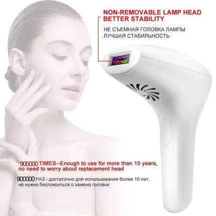 IPL Laser Hair Removal Handset for Women & Men - 900,000 Flashes Home Use Hair Remover Device for Face Body Bikini & Underarms - Painless & Effective Reduction - AU Plug Pink