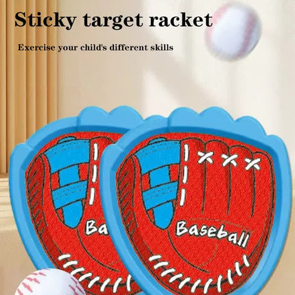LED Light Up Toss and Catch Game Set - 2 Glowing Blue Paddles & 3 Sticky Softballs - Fun Outdoor Beach & Camping Toy for Kids & Adults - Includes Mesh Storage Bag