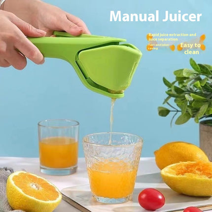Foldable Manual Lemon Squeezer & Citrus Juicer - Portable Handheld Fruit Press for Fresh Orange & Lime Juice - Space Saving Kitchen Tool - Yellow