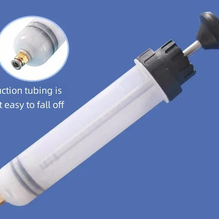 200ml Fluid Extractor & Transfer Pump - Manual Oil Syringe with Extension Tubes for Automotive Brake, Gear & Power Steering Fluids - Heavy Duty Suction Tool