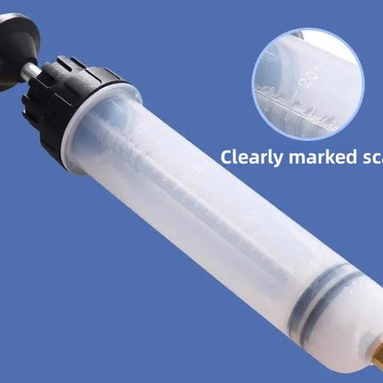 200ml Fluid Extractor & Transfer Pump - Manual Oil Syringe with Extension Tubes for Automotive Brake, Gear & Power Steering Fluids - Heavy Duty Suction Tool