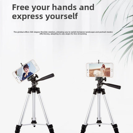 3120 Black Camera & Phone Tripod Stand - 110cm Lightweight Aluminium Portable Travel Mount with 3-Way Head & Universal Smartphone Holder - Adjustable Vlogging Gear - Black