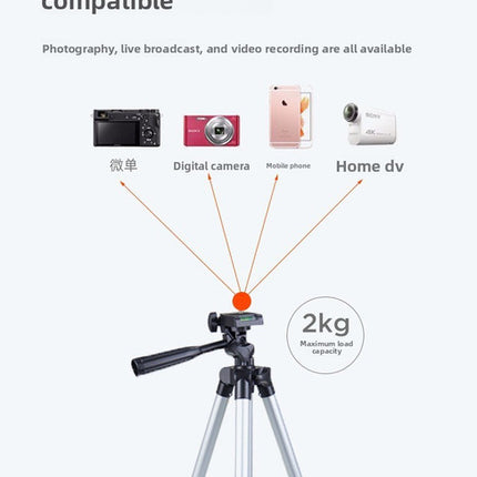 3120 Black Camera & Phone Tripod Stand - 110cm Lightweight Aluminium Portable Travel Mount with 3-Way Head & Universal Smartphone Holder - Adjustable Vlogging Gear - Black