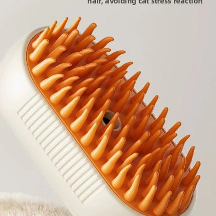 3 in 1 Electric Pet Spray Comb with Rotatable Handle Anti Static Grooming Brush for Cats and Dogs Massage Deshedding Tool Khaki