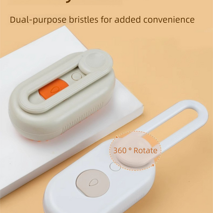 2 Packs 3 in 1 Electric Pet Spray Comb with Rotatable Handle Anti Static Grooming Brush for Cats and Dogs Massage Deshedding Tool Khaki and White