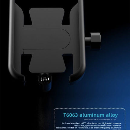 Universal Aluminium Motorcycle Phone Holder Handlebar Mount 360 Rotation Anti-Shake CNC Metal for Bike Scooter 4-7 Inch Phones Black