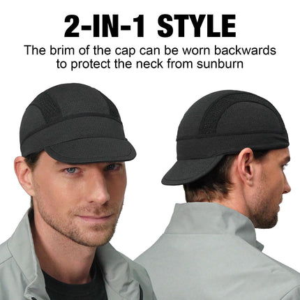 Navy Blue Mesh Cycling Cap Under Helmet Liner Breathable Skull Cap with Flip Up Brim Sun Shade Moisture Wicking Hat for Bike Running Fits 55-60cm
