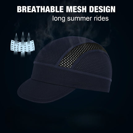 Grey Mesh Cycling Cap Under Helmet Liner Breathable Skull Cap with Flip Up Brim Sun Shade Moisture Wicking Hat for Bike Running Fits 55-60cm
