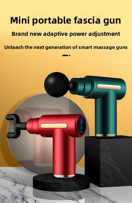 Mini Massage Gun Deep Tissue Percussion Muscle Massager Portable Handheld Quiet 6 Speeds 4 Heads Type-C – product detail