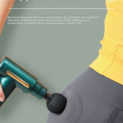 Mini Massage Gun Deep Tissue Percussion Muscle Massager Portable Handheld Quiet 6 Speeds 4 Heads Type-C Charging Electric Body Relaxer Tool Black