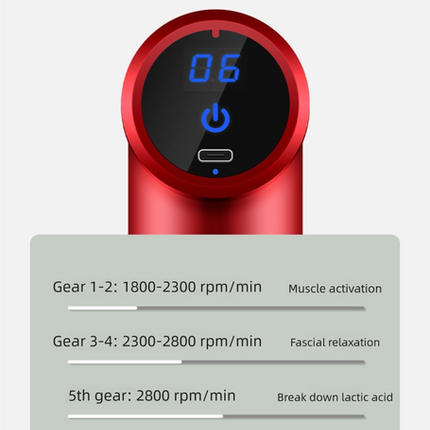 Mini Massage Gun Deep Tissue Percussion Muscle Massager Portable Handheld Quiet 6 Speeds 4 Heads Type-C Charging Electric Body Relaxer Tool Black