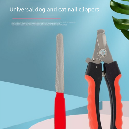 Pet Nail Clippers & File Set for Small Dogs Cats Stainless Steel Claw Trimmer with Safety Guard Non-Slip Handle Grooming Tool White & Blue