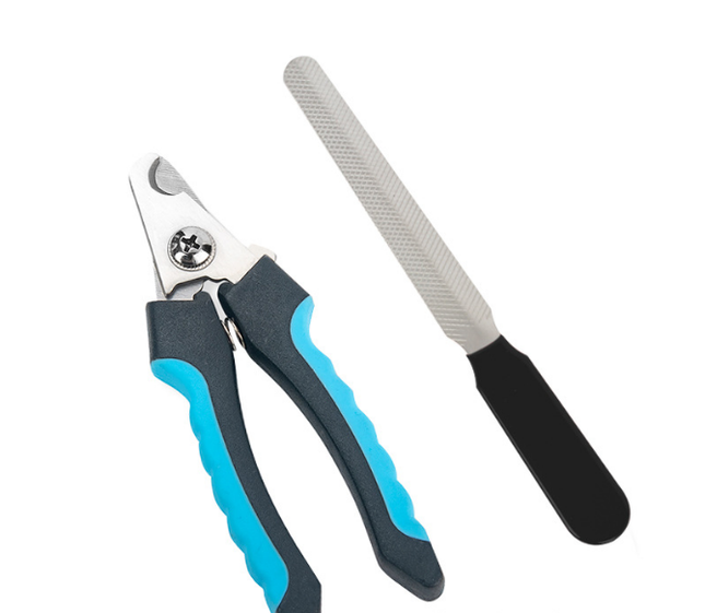 Pet Nail Clippers & File Set for Small Dogs Cats Stainless Steel Claw Trimmer with Safety Guard Non-Slip