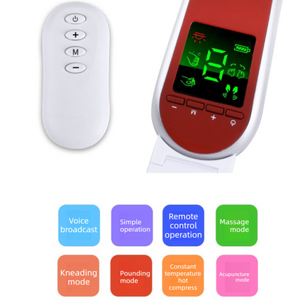Electric EMS V-Face Shaping Massager Microcurrent Facial Lifting Device Double Chin Reducer with Remote Control & Heating Red