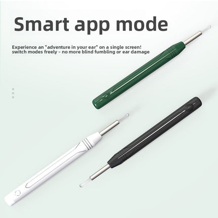 Smart Visual Ear Wax Removal Tool with HD Camera WiFi Wireless Otoscope Ear Cleaner 3.5mm Ultra Slim Lens for iPhone Android Black