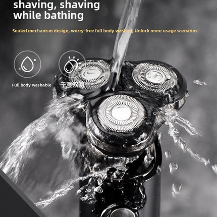 Electric Shaver for Men 3D Rotary Razor Wet and Dry Waterproof USB Rechargeable LED Display Travel Lock Gift Box Blue