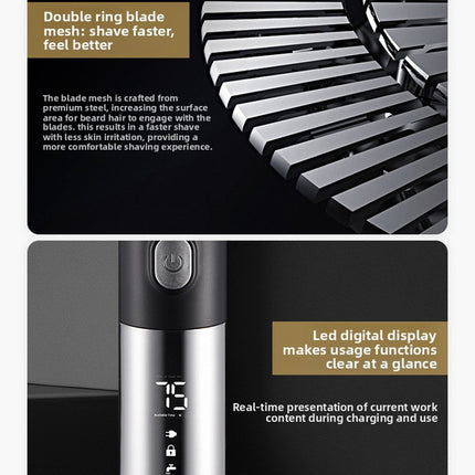 Electric Shaver for Men 3D Rotary Razor Wet and Dry Waterproof USB Rechargeable LED Display Travel Lock Gift Box Red