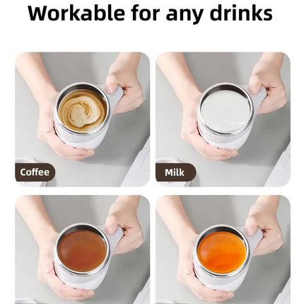 Automatic Self Stirring Coffee Mug 380ml Magnetic Mixing Cup 304 Stainless Steel AAA Battery Operated Travel Tumbler for Hot Chocolate Tea Office Home Coffee