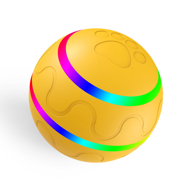 Yellow Durable TPU Smart Interactive Electric Pet Toy Ball