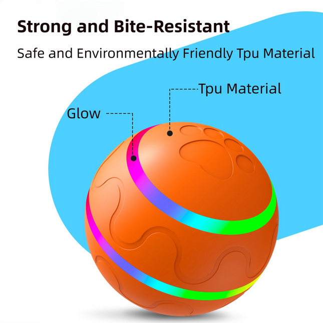 Yellow Durable TPU Smart Interactive Electric Pet Toy Ball with Remote
