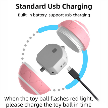 Yellow Durable TPU Smart Interactive Electric Pet Toy Ball With Remote - Automatic Normal & Crazy Mode Bouncing Dog & Cat Chew Toy, Remote Activated