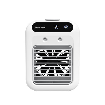 Portable 500ml Large-Capacity Air Cooler Fan - 9-Blade Strong Wind & Wide-Angle Oscillation, Easy Top-Fill Desktop Evaporative Humidifier