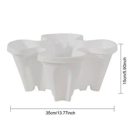Pink 3-Tier Stackable Strawberry & Vegetable Planter with Mobile Wheel Tray - Space-Saving Vertical Gardening System