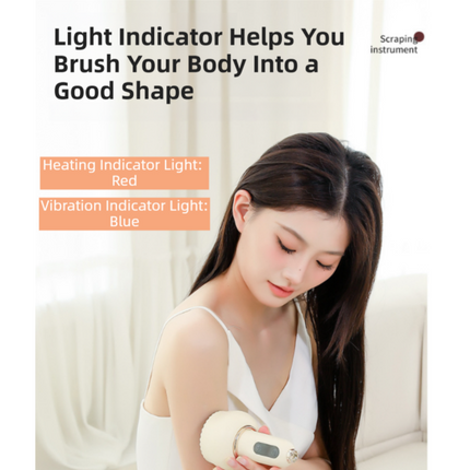 2-in-1 Portable Electric Gua Sha Meridian Massager Tool - 9-Gear Vibration & Soothing Heat Therapy with Red Light Heat and Magnetic Wave