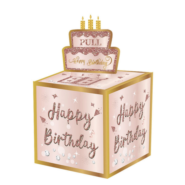 01 Pink-Gold Christmas Surprise Money Pull Box - Double-Layer Digital Design for Festive Gifts, Birthday, and Holiday Party Decor