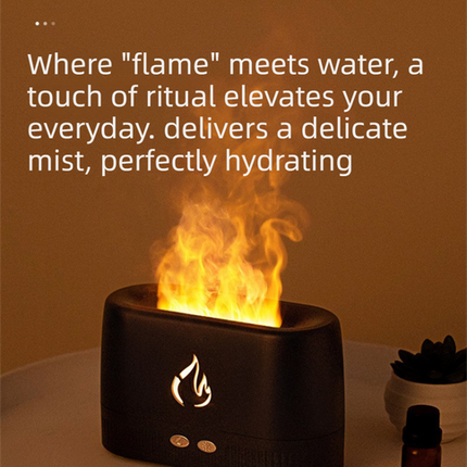 White 3D Simulation Flame Aroma Diffuser & Humidifier - Ultrasonic Desktop Mister with 7-Color LED Light and Automatic Scent Spray (200ML)