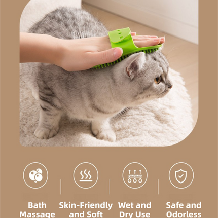 3-Pack Yellow Multi-Functional Adjustable Silicone TPR Pet Grooming Massage Brush - for De-Shedding, and Furniture Scratching