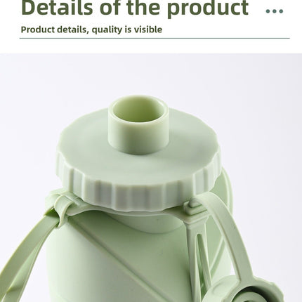 Blue Portable Food Grade Silicone Collapsible Sports Water Bottle 600ML - Folding down 80% , Low High Temperature Resistant