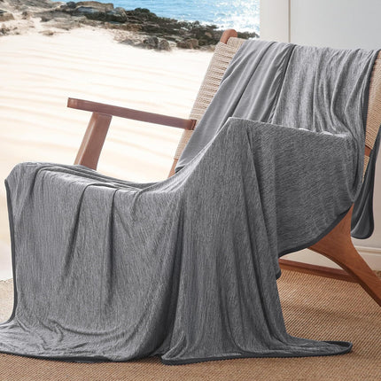 Blue Cooling Throw Blanket 100x150CM - Ultra Lightweight Breathable All-Season Quilt, Hand / Machine Washable