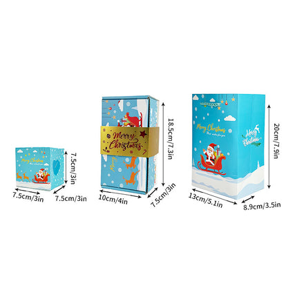 Blue Pop-Up Jumping Gift Box Set (20 Bouncing Boxes) - Christmas / Valentine's Day Creative Surprise Gift Kit for Cash & Tiny Gift