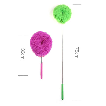 2-Pack Orange Telescopic Electrostatic Duster with 360° Hollow Ring Design - Fan Blade Cleaner, High Reach Dust Removal, Multi-Purpose