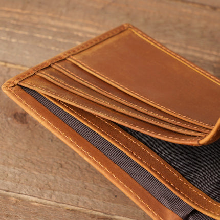 Style 2 Genuine Cowhide Leather Wallet - RFID Protection, VH2104 Mom to Son Gift with To My Son Embossed Message