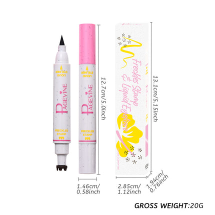 2-Pack #02 Medium 2-in-1 Double-Headed Freckle Pen & Eyeliner - Natural & Long-Lasting, Easy Coloring for Sun-Kissed Look
