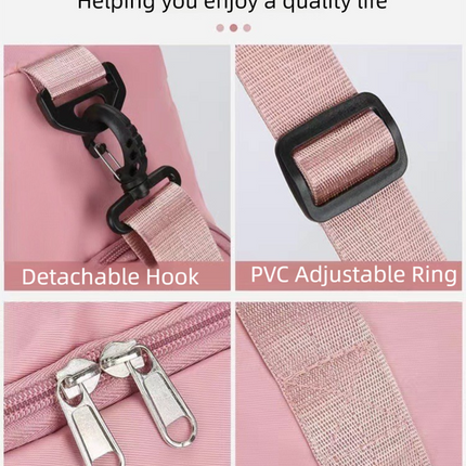 Pink Lightweight & Waterproof Sports Gym Bag with Separate Shoe Compartment, Adjustable Strap and Multiple Pockets - Large-Capacity Travel Duffel for Workout, Business & Getaways