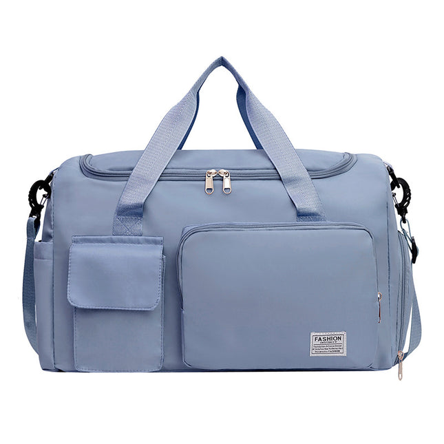Blue Lightweight & Waterproof Sports Gym Bag with Separate Shoe Compartment, Adjustable Strap and Multiple Pockets - Large-Capacity Travel Duffel for Workout, Business & Getaways
