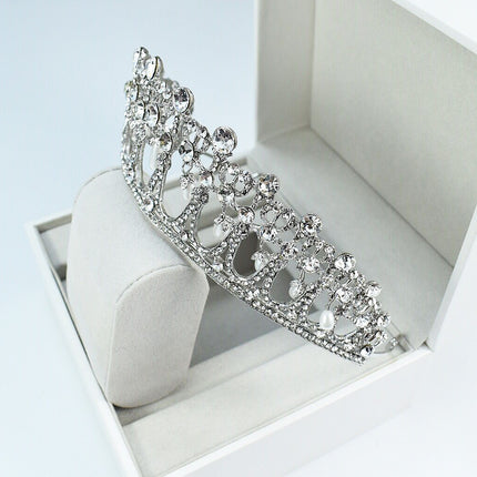 Exquisite Handmade Bridal Pearl and Rhinestone Crown - K9 White Crystal Princess Tiara for Weddings and Birthdays