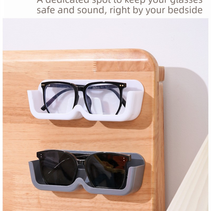3-Pack Wall-Mounted Glasses Organizer - PET Bedside Bathroom Eyewear Storage Shelf, Anti-Pressure & Space-Saving(White)