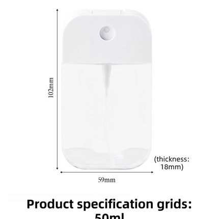 3-Pack Ultra-Slim 50ml Card-Style Travel Spray Bottle with Black Silicone Sleeve - Portable ABS/PETG Refillable Hydration Sprayer