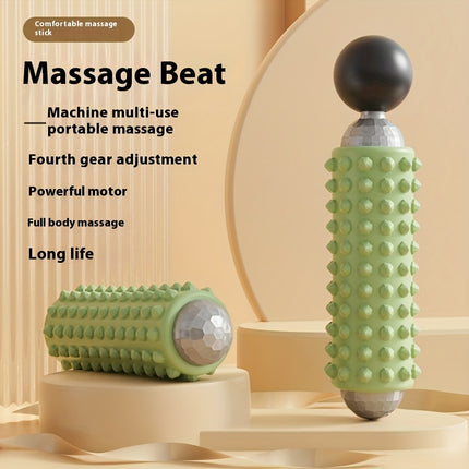 Pink Portable Electric Yoga Massage Roller - Handheld Fitness Recovery Tool, Deep Tissue Muscle Relaxer & Fascia Release Stick