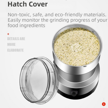 Compact Electric Grinder and Pulverizer - Multi-Functional Ultra-Fine Kitchen Mill for Nut, Grains, Spices, Coffee Beans